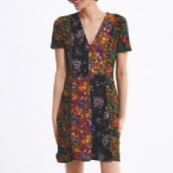 Zara Floral Patchwork Dress - Picture 2 of 6